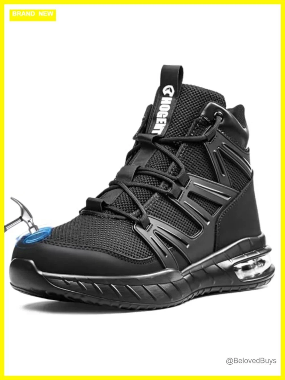 Steel Toe Safety Shoes Puncture Proof Kevlar Midsole Lightweight Work Sneakers